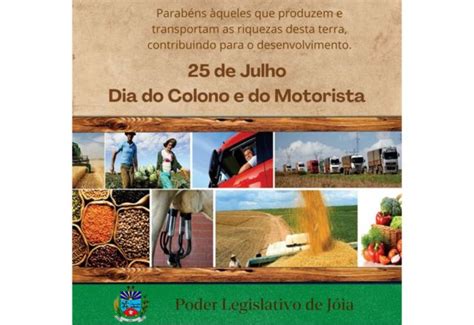 25 DE JULHO DIA DO COLONO E DO MOTORISTA