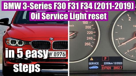 Bmw 3 Series F30 F31 F34 320i 328i 330i 335i 328d 316i 318i 340i 2011 2019 Oil Service Light