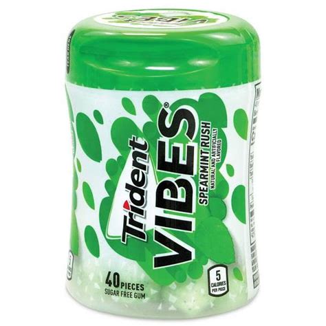 Trident Vibes Spearmint Rush Sugar Free Gum Pieces Cup Cups Box