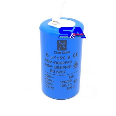 Kapasitor Mesin Cuci 6 Uf Bulat Single Capacitor Pompa Air 6 Mikro