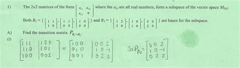 Transition Matrix Linear Algebra