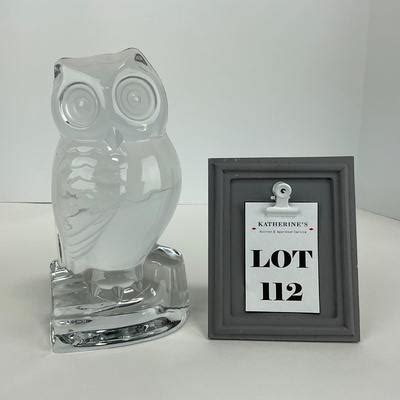 Fostoria S Owl Clear Glass Bookend Estatesales Org