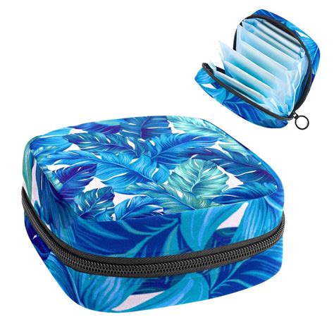 Ownta Blue Watercolor Tropical Palm Leaves Pattern Premium Storage Bag