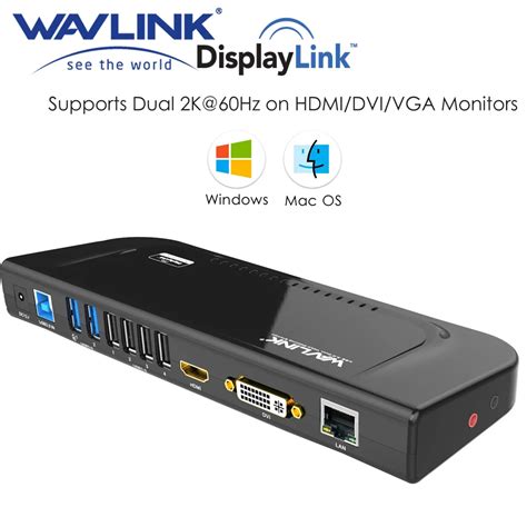 Wavlink Usb Universal Displaylink Docking Station Support Dual K