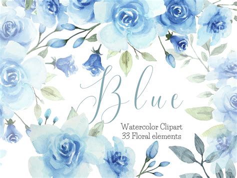Blue Rose Corner Border
