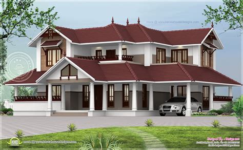 Kerala style sloping roof home exterior | House Design Plans