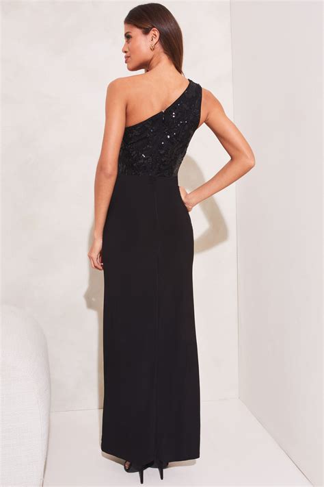 Buy Lipsy Sequin One Shoulder Split Maxi Dress From Next Ireland