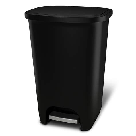 GLAD 20G Plastic Step Trash Can Black - Walmart.com