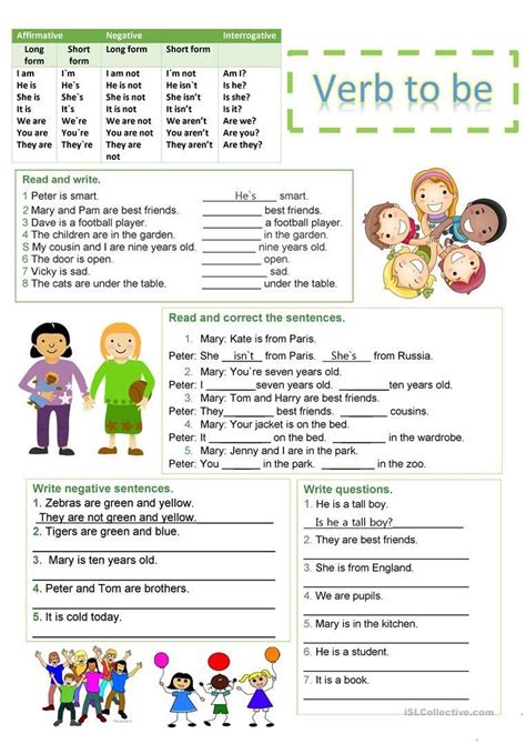 Esl Verb To Be Worksheets