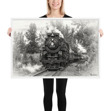 Black and White Train Framed Photograph Black and White - Etsy