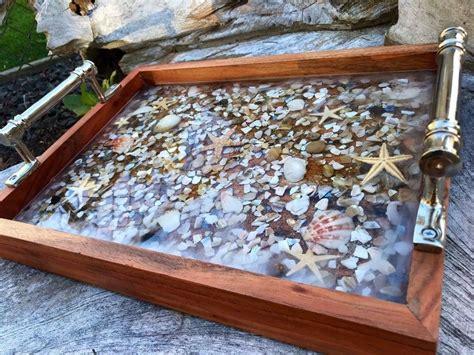 Resin Tray Shell Tray Resin Art Resin Tray Decorative Etsy Resin