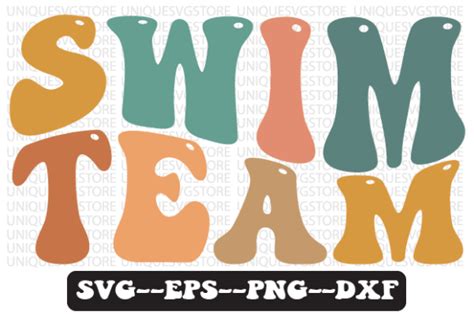 Swim Team Swimming Retro Wavy Svg Design Graphic By Uniquesvgstore