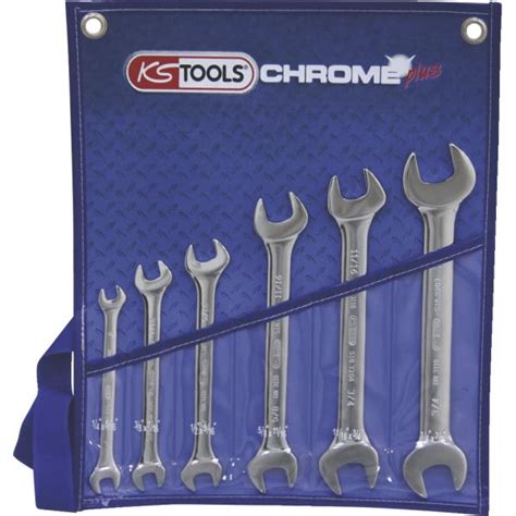 Ks Tools 5183220 Chrome Plus Double Open Ended Spanner Set 14 78