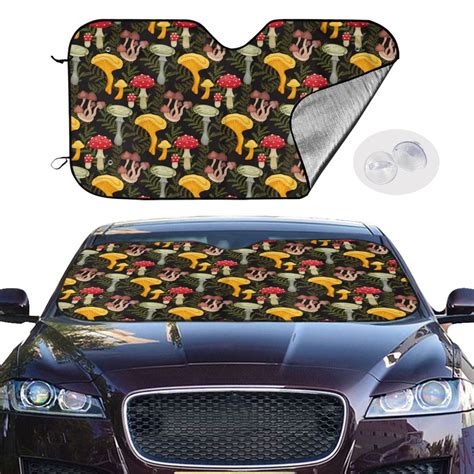 Jgfou Mushrooms And Fern Stems Windshield Sun Shades Car Sun Shade For