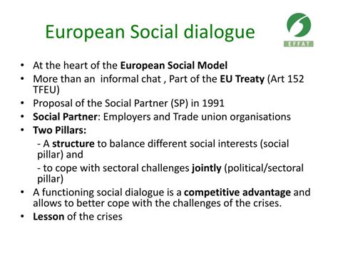 Ppt European Social Dialogue Achievements And Challenges Ilo Seminar On