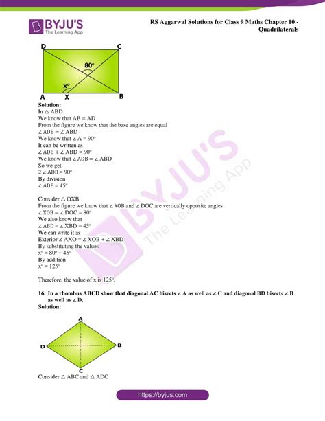 Get Rs Aggarwal Solutions For Class Chapter Quadrilaterals