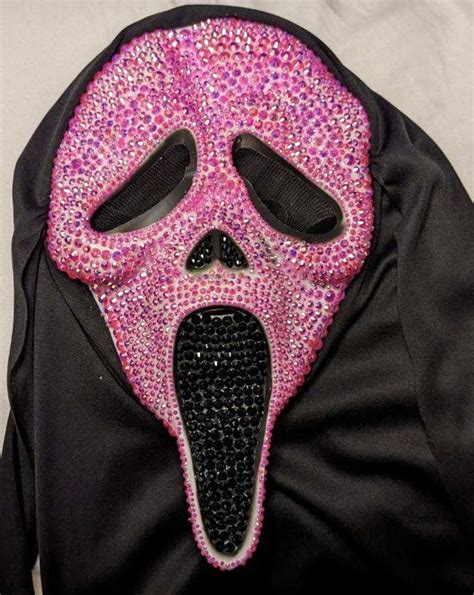 Custom Bedazzled Ghostface Scream Mask Pink Style Etsy