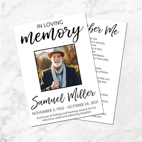 17 Funeral Memorial Card Designs Templates Psd Ai 43 Off