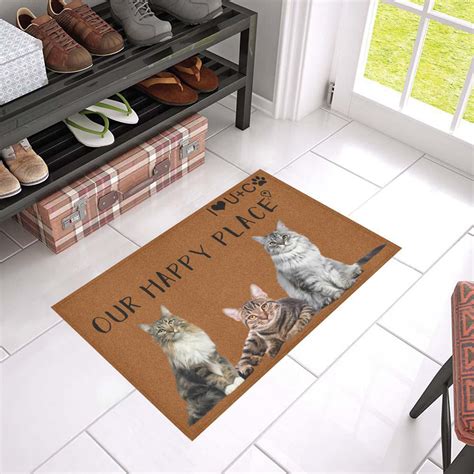 Meowy Front Doormat Cat Lover T Custom Doormat Cat Rugs Etsy