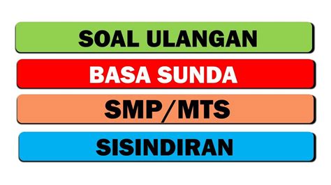 Soal Ulangan Basa Sunda Smp Bab Sisindiran Youtube