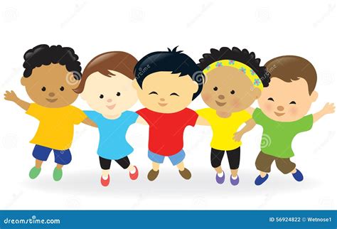 Kids Group Together Stock Vector Illustration Of Diverse 56924822