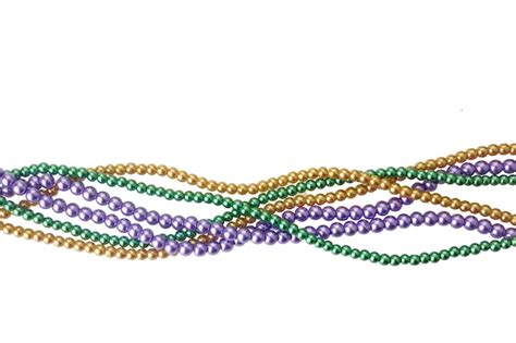 Premium Photo Three Colors Mardi Gras Beads For Decoration Isolated