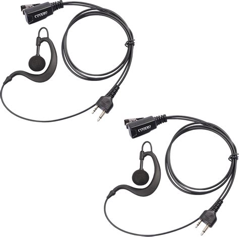 COODIO 2 x Ohrhörer 2 Pin G Form Polizei Security Ohrhörer Headset