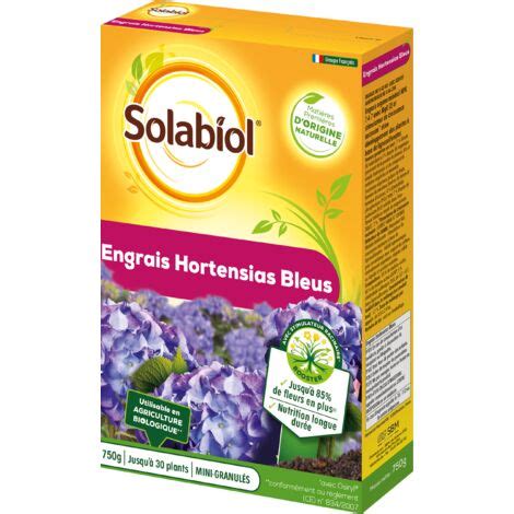 SOLABIOL SOHBY750 Engrais Hortensias Floraison 750g Jusqu à 30 Pieds