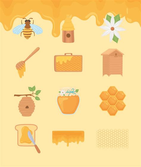 Beekeeping Icon Set Vector Art At Vecteezy