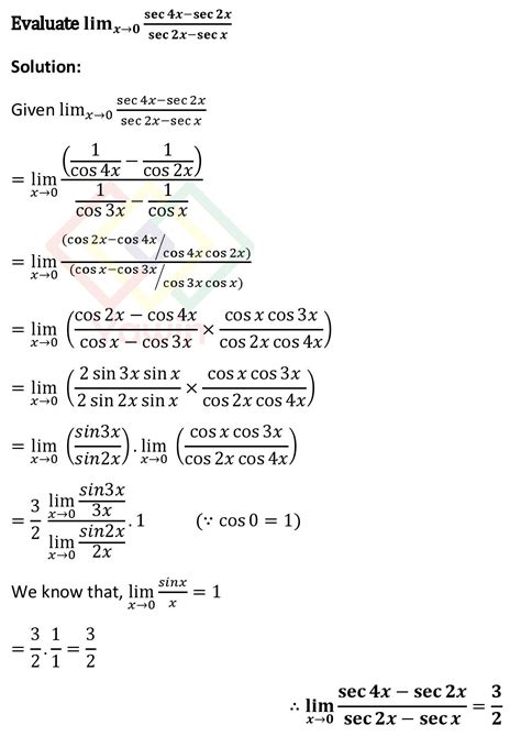 Evaluate Lim X Sec X Sec X Sec X Secx Yawin