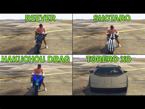 Gta Online Reever Vs Shotaro Vs Hakuchou Drag Vs Torero Xo Drag