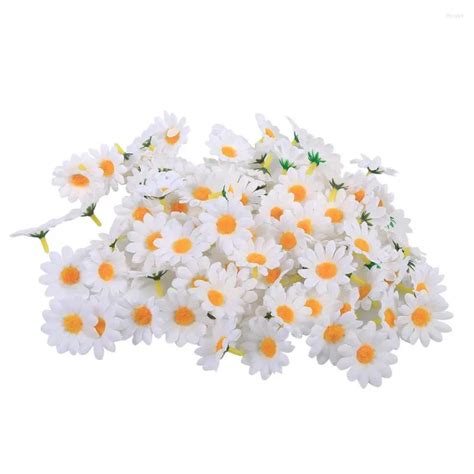 Decoratieve Bloemen 100 STKS 4 Cm Daisy Kunstbloem Stoffen Hoofden Bulk