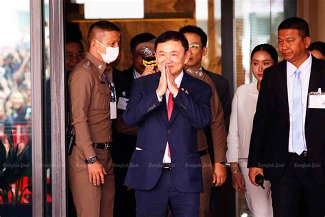 Thaksin Arrives At Don Mueang Makes Brief Appearance