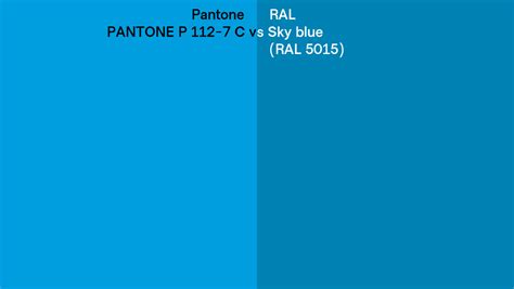 Pantone P C Vs Ral Sky Blue Ral Side By Side Comparison