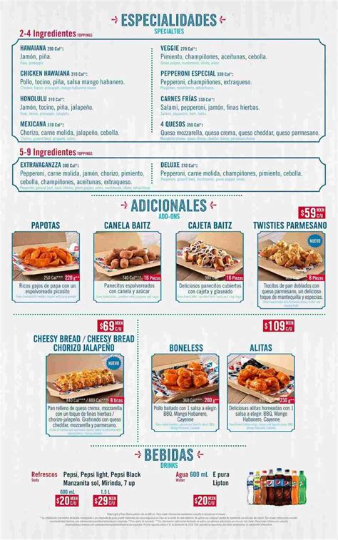 Menu De Dominos Pizza Y Precios 2024 Esta Tuesday