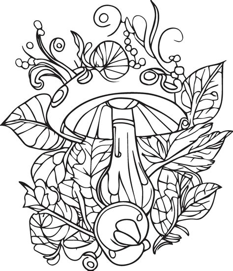 Disney Fall Coloring Pages Happy Fall And Mushrooms Coloring Page