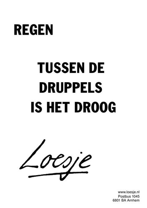 Regen Tussen De Druppels Is Het Droog Loesje Grappige Citaten