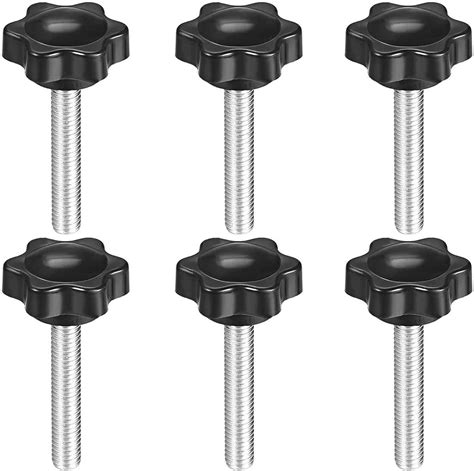 TA VIGOR 6 Pcs Plum Hex Shaped Clamping Screw Knob 32mm Dia M6 X 40mm