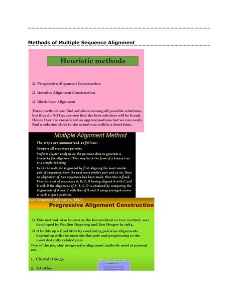 Progressive And Terative Seq Alignment Methods Of Multiple Sequence