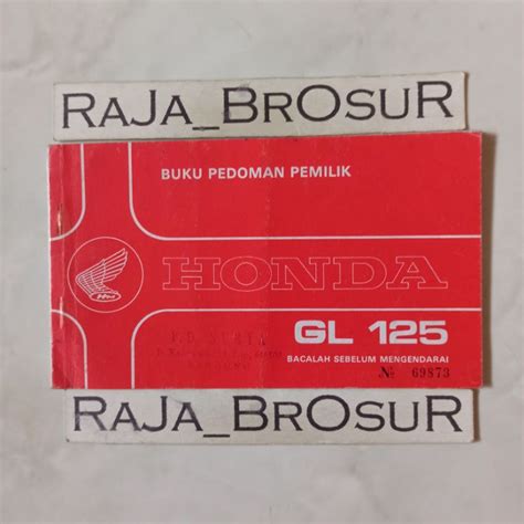 Jual Buku Pedoman Pemilik Manual Book Honda GL125 Honda GL 125 1982