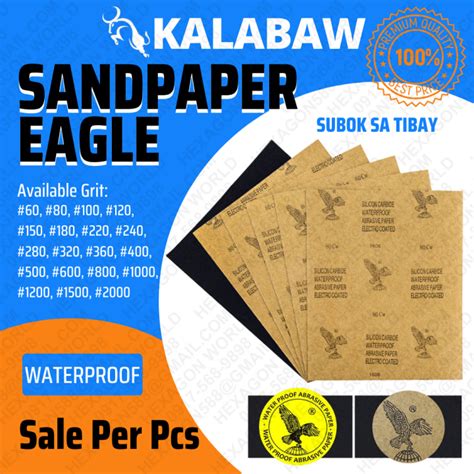 ORIGINAL Eagle Water Proof Sandpaper Wet Dry Grit 60 To Grit 2000