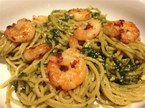 Ulrique Cuisine Spaghetti Pesto Et Crevettes