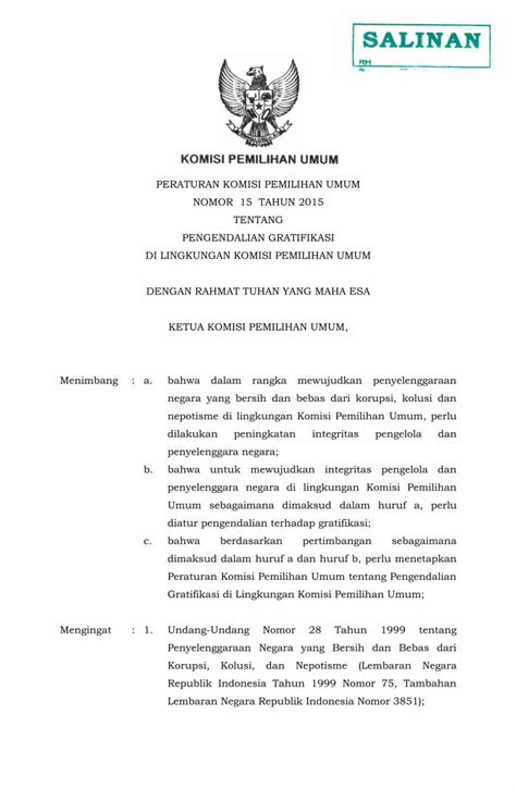 Pdf Peraturan Komisi Pemilihan Umum Di Lingkungan Kota Cirebon Kpu