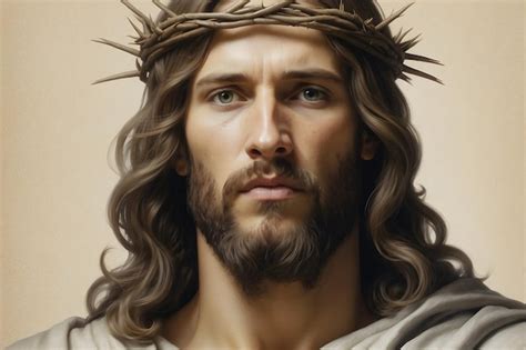 Premium Photo Jesus Wearing A Crown Of Thorns