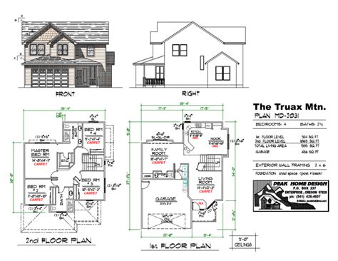 The Truax Mt Oregon House Design Md2031 Peak Home Design Oregon