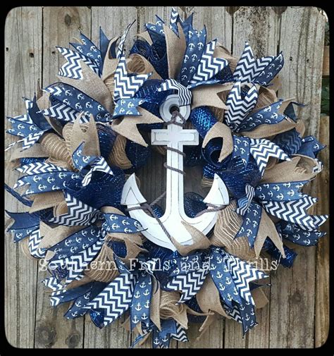 Nautical Wreath Beach Wreath Anchor Wreath Summer Wreath Burlap Wreath