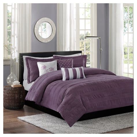 Plum Cullen Jacquard Duvet Cover Set Fullqueen 6pc Purple