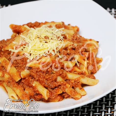 Macarrão à Bolonhesa na Pressão Receitas na Pressão