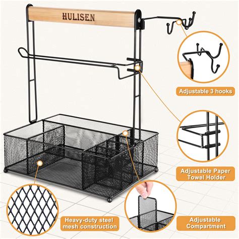 Hulisen Grill Caddy Bbq Caddy With Paper Towel Holder Utensil Caddy