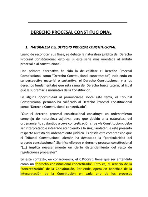 Derecho Rpocesal Constitucional UAC Studocu